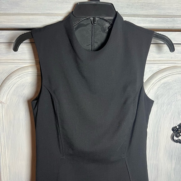 Theory Black Wool High Neck Fitted Power Bellaire Dress Office Quiet Luxury‎ - Picture 4 of 10
